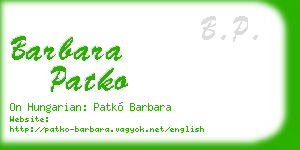 barbara patko business card